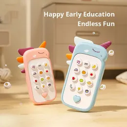 Baby telefon leksakmusik ljud telefon sovande leksaker med teether simulering leksaker telefon spädbarn tidig pedagogisk leksak barn gåvor 240422