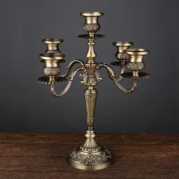 Candles Candle Holders 3arms/5arms Bronze Metal Wedding Candlestick home Decoration Candle Stand Light Holder for Home Decor