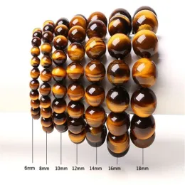 Strands Wholesale Free Shipping 6 8 10 12 14 16 18 20 mm Natural Tiger Eye Volcanic Lava Stone Round Beads For Bracelet Jewelry Making