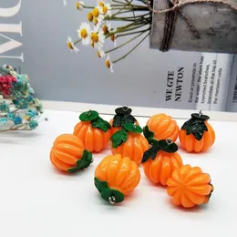 Estatuetas decorativas 10pcs/lot simulação de abóbora miniatura resina resina cabochon halloween decoração de brio de jóias diy brigos acessórios