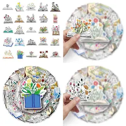 Autoaufkleber 50pcs wasserdichte Buchblume für Skateboard Baby Helm Bleistift Hülle Diary Telefon Laptop Planer Dekor Album Kinder Spielzeug di dhxll