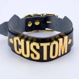 Collane Lettere personalizzato CHOKER CHIUSO 100% Nome personalizzato Collar Overszed Band Band Choker Word Word Punk Punk Cosplay Collana