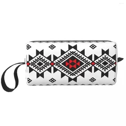 Bolsas de cosméticos Kabyle Amazigh Carpet Viagem Bolsa de higiene pessoal para mulheres África Organizador de maquiagem de maquiagem de marrocos kit de armazenamento de beleza dopp