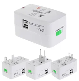 Adaptador de viagens de energia de várias funções Multi Função Global Universal Power Plug com 2 Conversor de carregador de porta USB UE UK US A6945095