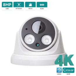 Lente Hamrolte 8MP 4K Câmera IP Câmera de 5MP Câmera interna Microfone interno NigthVision xmeye H.265 Baixo armazenamento DC12V Poe48v Opcional