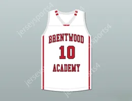 Niestandardowy numer nazwy Mieszkańcy Młodzież/Dzieci Darius Garland 10 Brentwood Academy Eagles White Basketball Jersey 1 Top Sched S-6xl