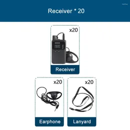 Microphones WirelessLinkx 무선 투어 가이드 시스템 오디오 20 회의를위한 리시버 동시 번역 공장 방문 관광