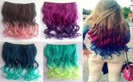 1 piece for full head gradient Ombre colorfiul 24quot clips in hair extensions4136936