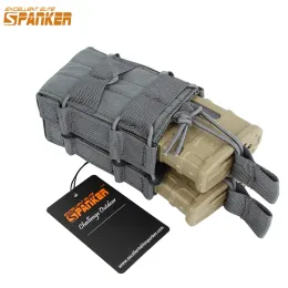 الحلقات ممتازة النخبة Spanker تكتيكية مزدوجة أوبنتوب ماج الحقيبة ل M4 M14 M16 AR15 G36 Pouch Airsoft Excessories الحافظة