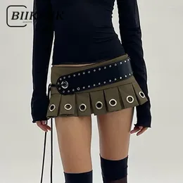 SKIRTS BIIKPIIK SEXY LOW RISE MINI PU PU CINTO GRUNGE MULHER