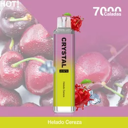 2024 EU Bästsäljande Crystal Puff 7000 Alibaba Distributör Mesh Coil Crystal 7K Vape Vaporizer Smoke Crystal Bars E-CIG gratis anpassad logotyp engångspennor Pro Max Spanien