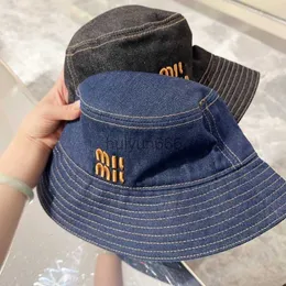 Designer szerokie czapki krawędzi kapelusze kapelusze nowa poprawna litera haftowa fisherman kapelusz jeansowy moda wszechstronna ta sama hat hat sunshade kapelusz czapki czapki