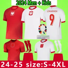 Polen 2024 Lewandowski Soccer Trikots Männer Kinder Kit Polonia 2025 Zielinski Milik Zalewski Szymanski Polen Fußball Polen Uniform Boy 24 25 Pologne Bednarek