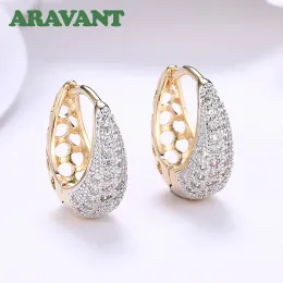 Brincos Aravant 2024 Novo 925 prata 18k ouro zircão de cristal brincos para mulheres jóias de moda de casamento