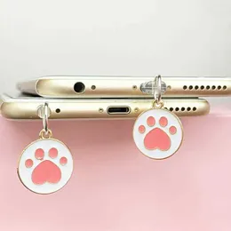 Gadget antidust cellulare Gadgets rosa tappo di polvere di polvere Pink Paw Pust Bascing Porta a pendente per portata a pendente per iPhone Coperoncini di protezione della polvere Android Y240423