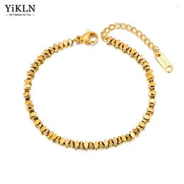 ارتباط أساور yikln golden hematite heads chain chain handmade bracelet للنساء الفولاذ المقاوم للصدأ سحر مجوهرات yb23114