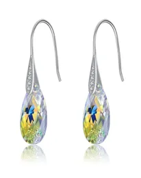 Inmelodi 925 Sterling Silver Drop Earrings Pearshape本物のオーストリアのクリスタルファインジュエリー結婚式の誕生日プレゼント211018849699