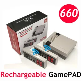 Konsolen Handheld wiederaufladbare drahtlose Gamepad -Mini -TV -Spiele -Konsolen -Unterstützung HD 8bit Retro Videospielkonsole Integriert 660 Spiele