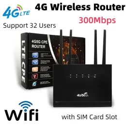 Yönlendiriciler 4G CPE Yönlendirici Kablosuz Modem 300Mbps SIM kart yuvası WiFi Yönlendirici Modem Desteği 32 Kullanıcı Kablosuz İnternet Yönlendiricisi Ev için