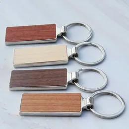Keychains 5Pcs Wooden Keychain Waist Hanging Businesss Solid Wood Keyring Small Pendant Personality Trendy Portable Gift