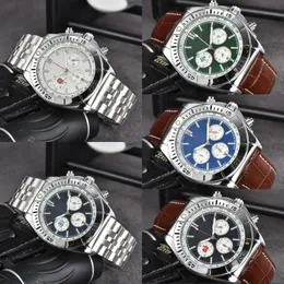 빈티지 디자이너 시계 고품질의 Navitimer Luminous Blue Green Dial Luxury Watch 비즈니스 Montre Homme 멀티 다이얼 워크 시계 여성 석영지 XB010 C4