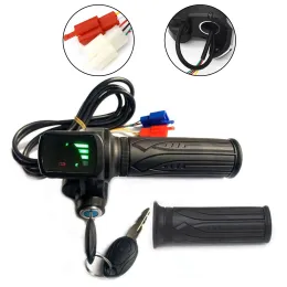 الملحقات 36/48V Ebike Throttle Electric Scooter Bicycle Grip Handbar مع شاشة LED لدراجة الدراجة الكهربائية Universal Throttle