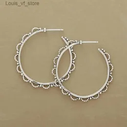 Dangle Chandelier Fashion Silver Color Big Hoop أقراط القطاع المعدني الكلاسيكي مجوفة المجوهرات H240423