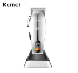 Kemei 12480 Professional Master Barber Shop Hair Clipper Cordlessリチウムイオン調整可能なブレードトリマー切断機2203122140171