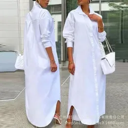 Lässige Kleider Damenkleider weiß Long Ladera -Amele -Test -Hemd für Frauen