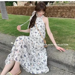 Vestidos casuais Butterfly Love Flower Holiday Dress 2024 Spring Women Spring Pesada Indústria chinesa estilingue estereoscópica