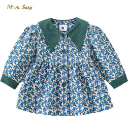 Schichten Mode Baby Mädchen Cord -Blumenjacke Kind Kleinkind Frühling Herbst Patchwork Mantel Baby Outwear Hochqualitäre Kleidung 17y