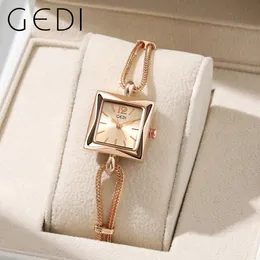 Rose Gold Square Womens Alloy Rope Armband Watches Luxury 30m Water Resistance Ladies Fashion Quartz Wristwatch Watch for Women 240408
