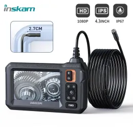 Cameras INSKAM 4.3Inch IPS Screen Industrial Endoscope Camera 8mm HD1080P Single Lens Pipe Inspection Borescope for cars IP67 Waterproof