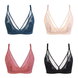 Sexy Folomi Triangle Cup BH BH Wire kostenlose Spitze Bralette Sommer Ultra dünne Sprungbänder Frauen Unterwäsche französische Stil Dessous Femme 220511 Lette