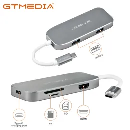 Hubs gtmedia 6 in 1 usb c hub typec hub hub ethernet bağlantısı hdmi Tip C Tip Port 2 USB3.0 bağlantı noktası SD/TF kart okuyucu Pro için