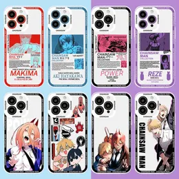 Telefon komórkowy zderzaki anime piły łańcuchowe man obudowa telefonu iPhone'a 15 14 13 12 11 mini pro max x xr xsmax 6s 6 7 8 plus SE20 przezroczysta okładka Y240423