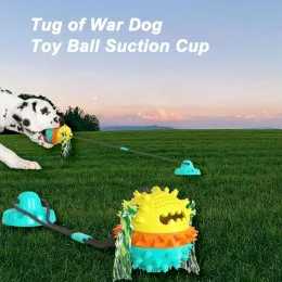 Heads Dog Chew Toy Silicon Suction Cup Tug Interactive Ball Slow Eating Feeder Pet Chew Bite Tooth Cleaning Toothbrush Healthy Stomach