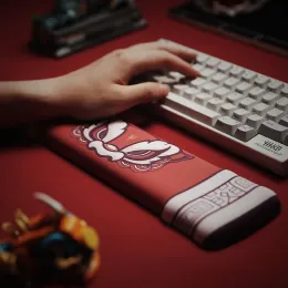 Acessórios kawaii fofo leão leão espuma teclado pulso de teclado vermelha mouse padrinho desenho animado de silicone ergonômico para programador de escritor de jogadores para jogadores