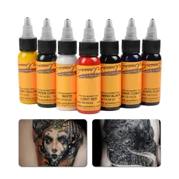 Inks 30ml 7Color Mixing Tattoo Ink Permanent Makeup Tattoo Paint Body Art Natural Plant Permanent Pigment Tattoo Ink Set Supplies