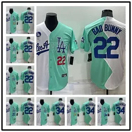 Baseball Jerseys New 2022 Half Men's Baseball Jersey Dodgers 22#34#50#10# Elite Edition Fan Embroidered Jersey