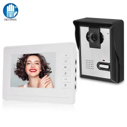 Campainhas de campainha de vídeo Diy Phone Phone 7 '' TFT Color Indoor Monitor Screen 700tvl Câmera externa Ir Night Vidion Video Door Bell Intercom System