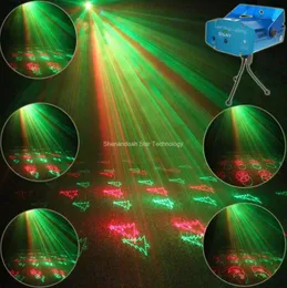 Mini Red Green Laser 20 Christmas Patterns Projector Club Bar Dance Disco Party Xmas DJ Stage Light Show Y21 Tripod8885246