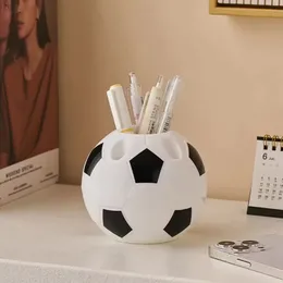 new Soccer Shape Tool Supplies Pen Pencil Holder Football Shape Toothbrush Holder Desktop Rack Table Home Decoration Student Gifts football