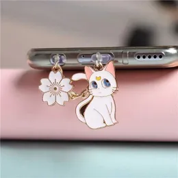 携帯電話アンチダストガジェットKawaii Moon Cat Dust Plagy Charm Anime Anime Charge Porg for iPhone Anti Dust Cap Phone Pendant Type C Dust Protection Stopper Y240423