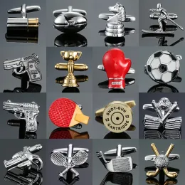 Links xkzm nova marca de jóias de luxo Cufflinks HighgRade Bullet Boxing luvas de pistola camisetas masculinas links de punho de punho grátis