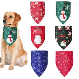 Vestuário para cães 6 pcs impressão de natal lavável para triangular babadores