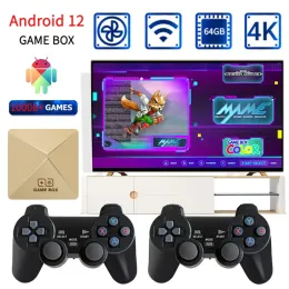 ألعاب ألعاب الألعاب وحدة التحكم Android 12 2023 H313 HD 4K 3D 10000 Retro Games WiFi 2.4G لعبة فيديو TV Box Dual System Home Theater IPTV