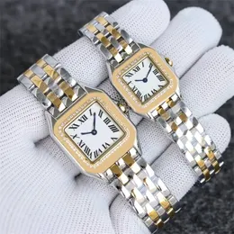 Lüks İzle Kadın Tank Diamond Watch Square Designer Tam Paslanmaz Çelik Katlanır Toka Saatler Erkekler Zarif Reloj Saat Bilek saati Yeni SB002 C4