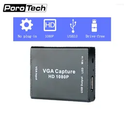 Super Small VGA Card Audio and Video Converter HD 1080p VGA-to-USB2.0 Capture with Cable USB No Plug-in