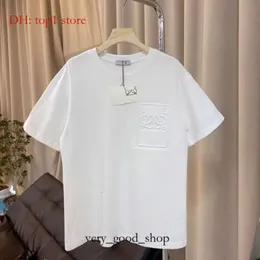 Designer Luxus Loes Classic V23SS geprägt Ausländer Solid Short Sleeve T-Shirt Label Summer New Fashion Vielseitiger Trend für Männer und Frauen 1113